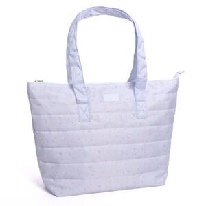 Love Shack Fancy Target Tote Bag Everblooming Rosettes Blue Ditsy Floral Quilted